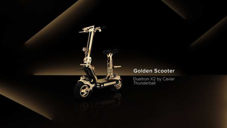 goldener e-tretroller für 49.000 dollar fährt bis zu 100 km/h