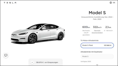 Tesla Model S Plaid in Deutschland endlich konfigurierbar