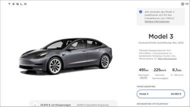 Tesla Model 3: Basisversion plötzlich um 7.000 Euro teurer