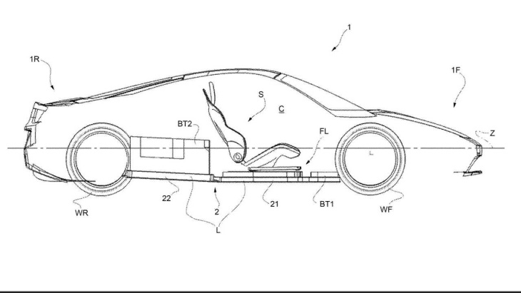 ferraris elektro-sportwagen: patentzeichnung zeigt akkuaufteilung