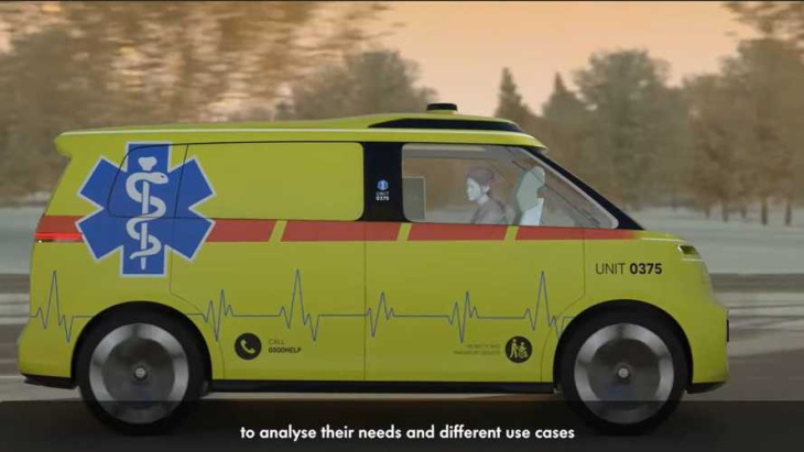 volkswagen zeigt den id. buzz als autonomen krankenwagen