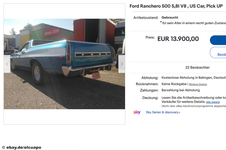 ford ranchero 500 v8 bei ebay