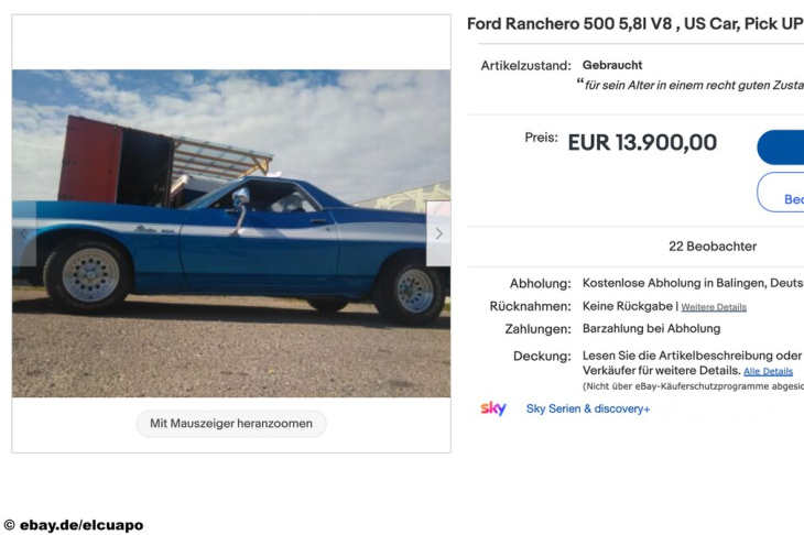 ford ranchero 500 v8 bei ebay