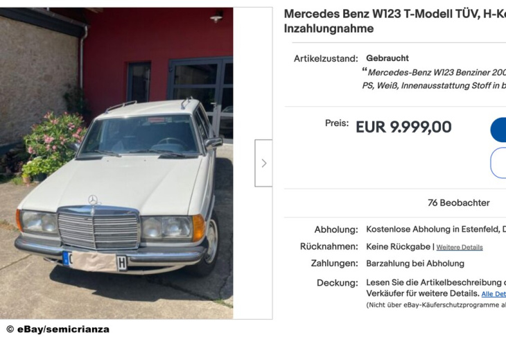 mercedes s 123 bei ebay