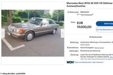 Mercedes-Benz 500 SE: eBay, Leistung, kaufen