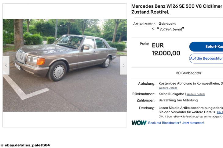 mercedes-benz 500 se: ebay, leistung, kaufen