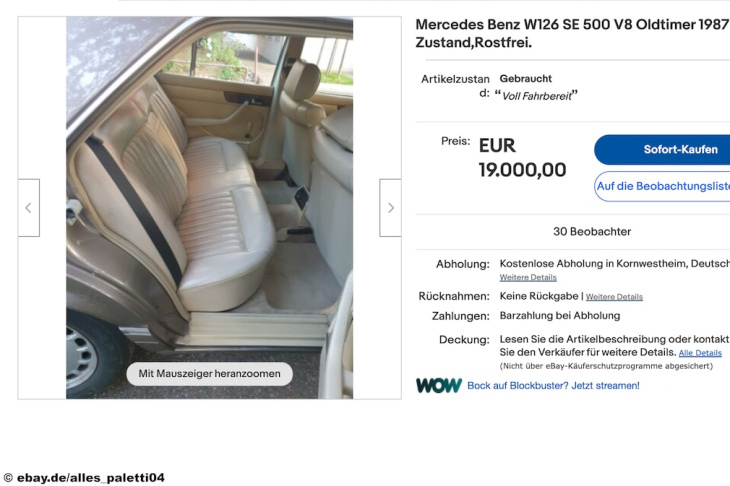 mercedes-benz 500 se: ebay, leistung, kaufen