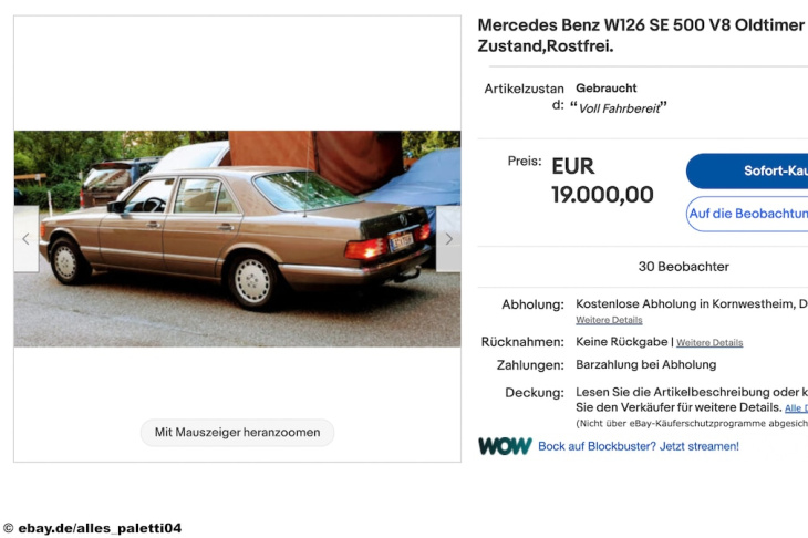 mercedes-benz 500 se: ebay, leistung, kaufen