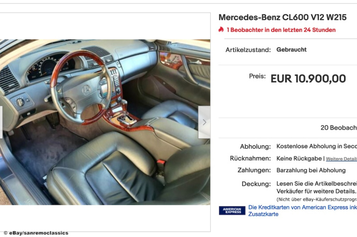 mercedes cl 600 (2000): v12, preis, kaufen, gebraucht, günstig, c 215