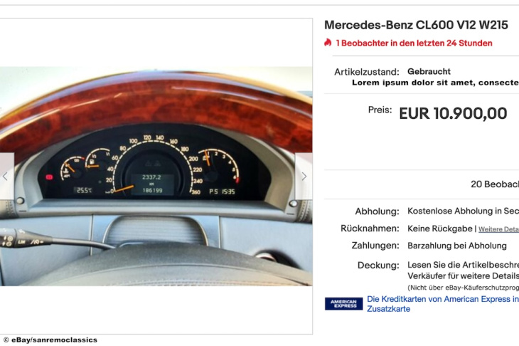 mercedes cl 600 (2000): v12, preis, kaufen, gebraucht, günstig, c 215