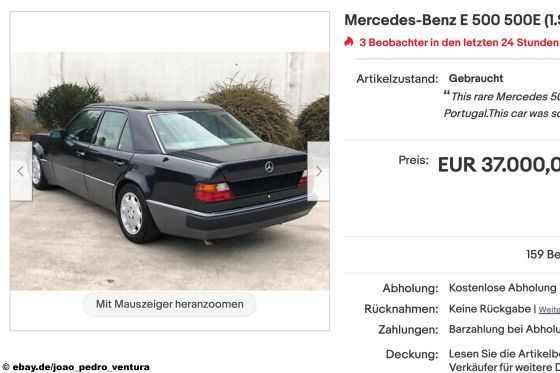 Mercedes 500 E (1991): W 124, V8, Porsche, Limousine, PS, ebay, Leistung