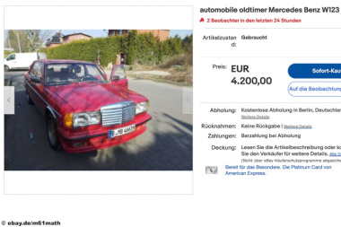 Mercedes 200 (W 123) mit Tuning bei eBay
