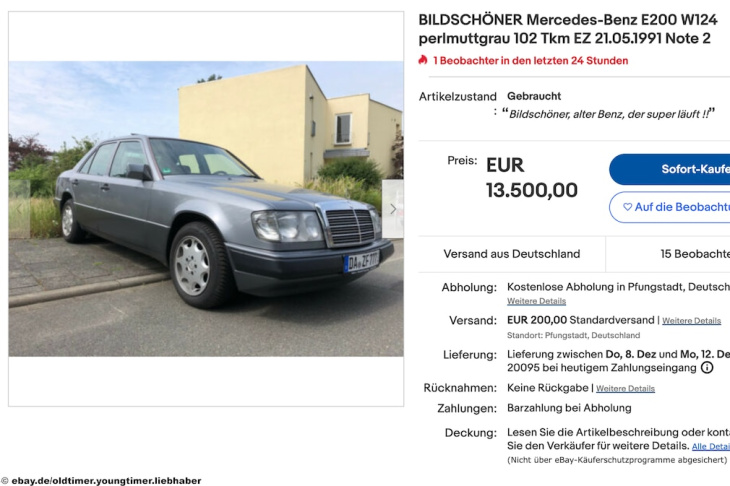 mercedes e 200 (w 124) bei ebay: gebraucht, kaufen