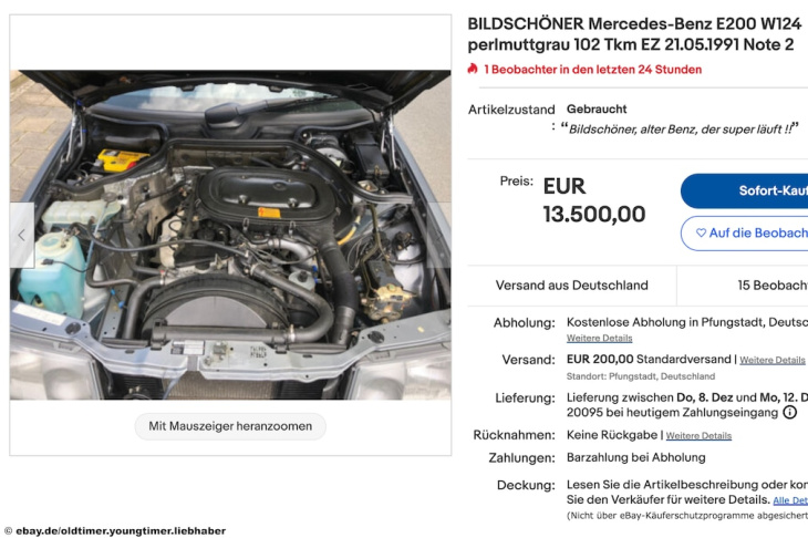 mercedes e 200 (w 124) bei ebay: gebraucht, kaufen