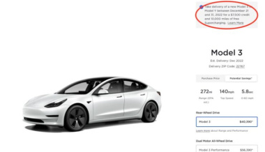 Mehr Rabatte bei Tesla: Model 3 und Model Y in USA bis Jahresende für 7500 Dollar weniger