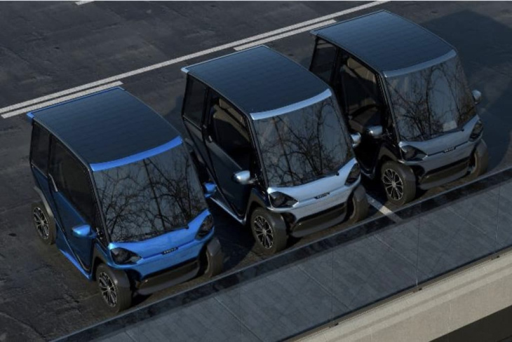 squad solar city car e-auto: reichweite von 100 + 20 km
