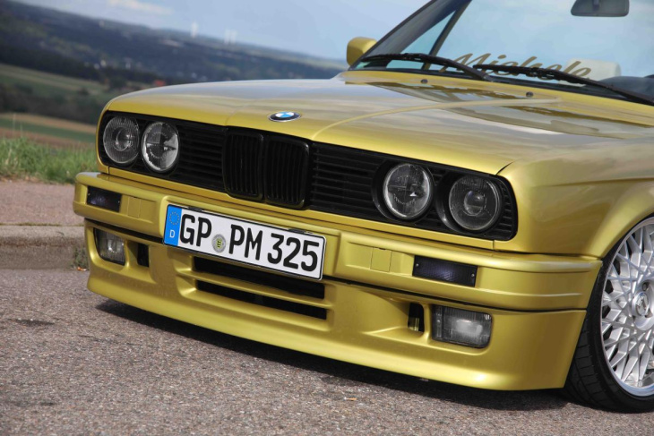 bmw e30 meets austin yellow