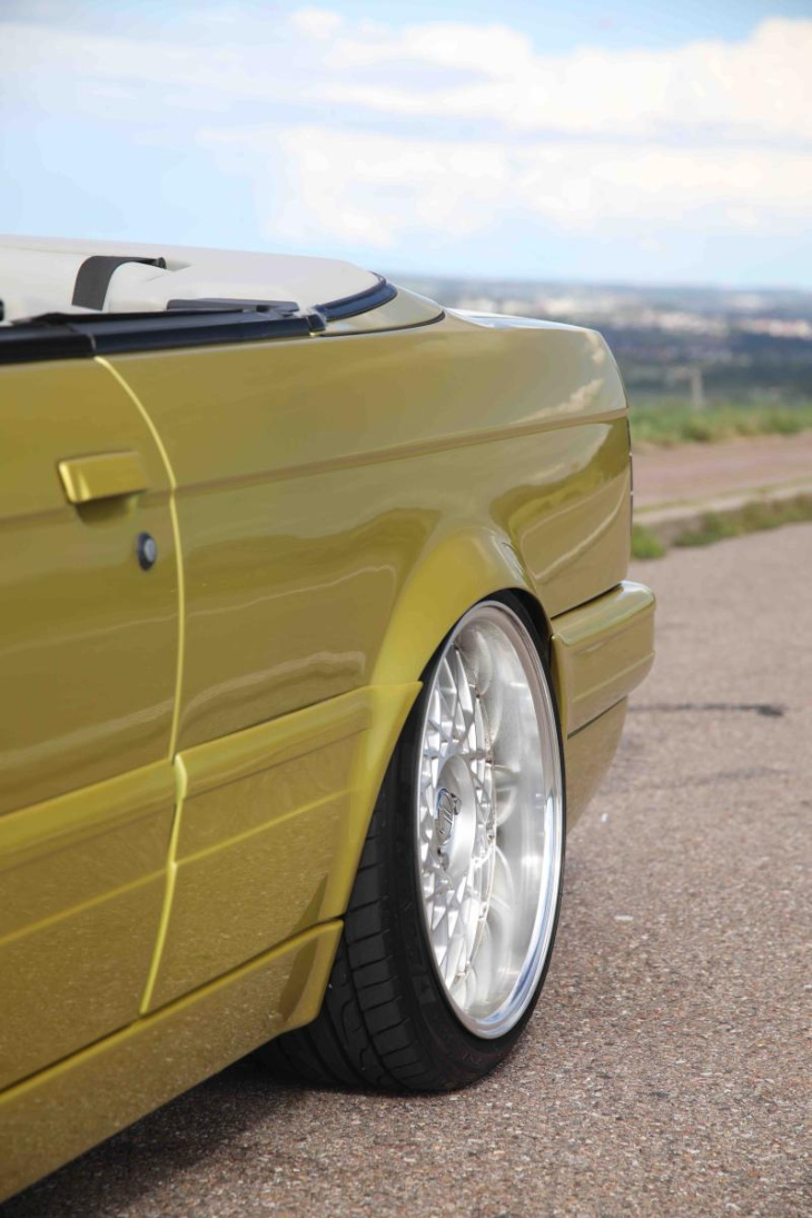 bmw e30 meets austin yellow