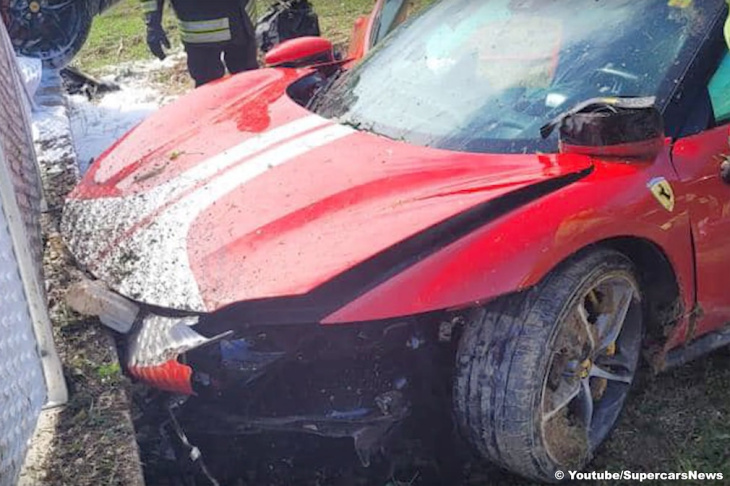 ferrari 296 gtb (2023): crash, unfall, video, f12 berlinetta