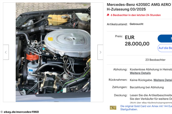 mercedes 420 sec w 126 mit amg-felgen und h-zulassung bei ebay