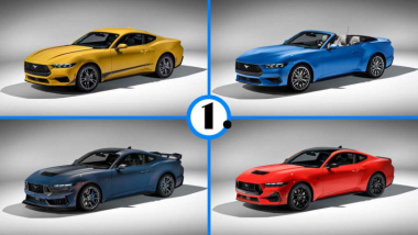 Der neue Ford Mustang zeigt sich in allen seiner 12 Farben