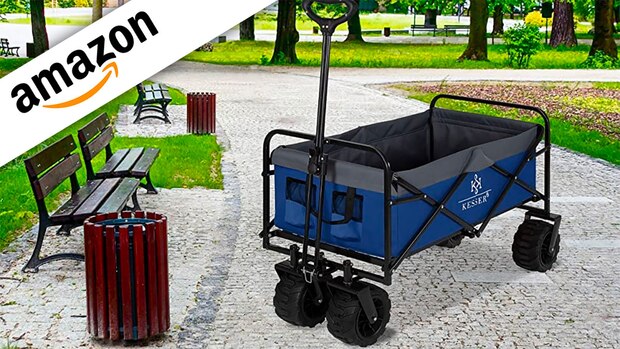 bollerwagen mit profil-reifen: damit sie am vatertag durch jedes gelände kommen - jetzt bei amazon im angebot