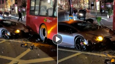 Chaos in London: Lamborghini Aventador prallt mitten in der Stadt in einen Bus