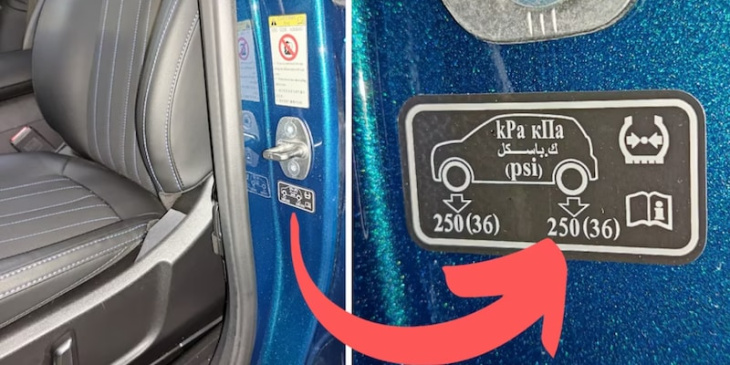 verborgenes detail im auto, das ihre sicherheit erhöht - warum der oft übersehene reifendruck-aufkleber in ihrem auto so wichtig ist