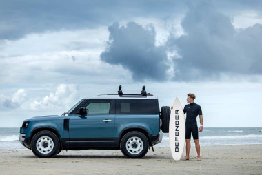 Kitesurf World Cup Sylt 2023: Land Rover Defender und Surfbrett