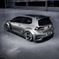 vw golf gti & r mit widebody kit im tcr-rennlook zur sema 2023!