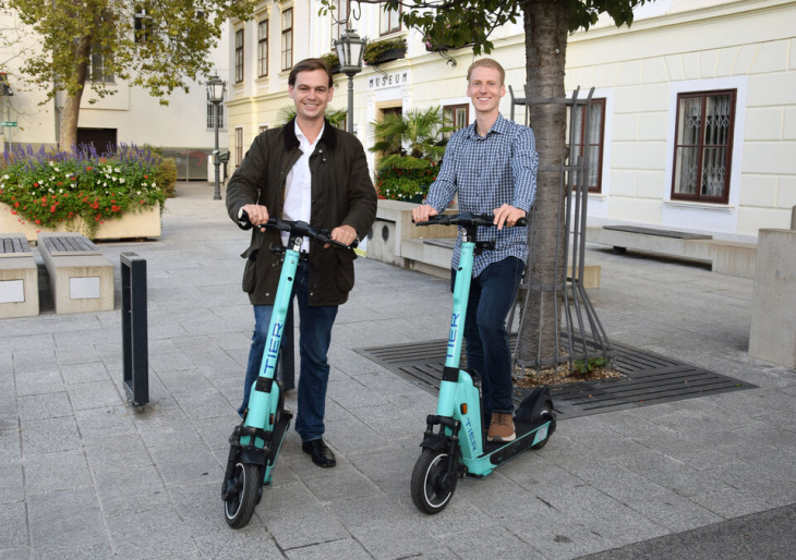 leih-e-scooter erfreuen sich in mödling großer beliebtheit