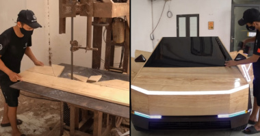 Tischler baut voll funktionsfähigen 'Tesla Cybertruck' aus Holz: Das Ergebnis wird Sie verblüffen