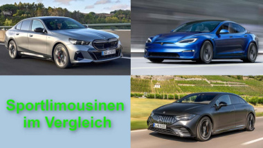 Tesla Model S Plaid, BMW i5 und Mercedes EQE im Vergleich