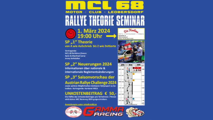 MCL 68 Rallyetheorieseminar - RALLYE