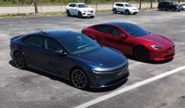 Lucid Air Sapphire und Tesla Model S Plaid testen Geschwindigkeit in einem Beschleunigungsrennen