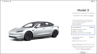 Tesla Model 3: Preise um 2.000 Euro gesenkt