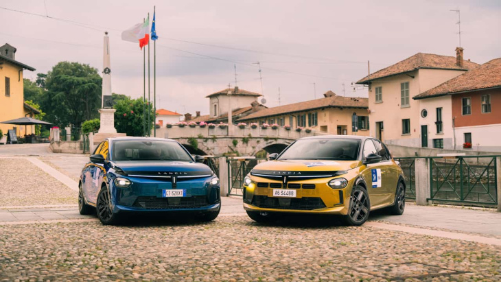 neuer lancia ypsilon tourt bei der 1000 miglia 2024 durch italien