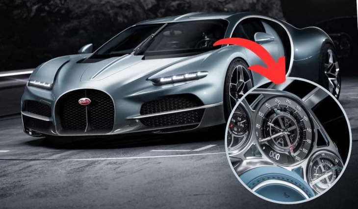 bugatti tourbillon verfügt über ein ausgeklügeltes mechanisches armaturenbrett mit instrumenten von schweizer uhrmachern