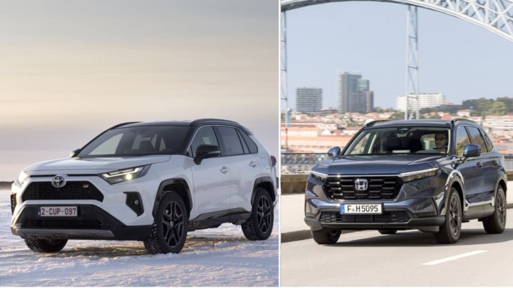 zwei vollhybrid-suvs im vergleich: toyota rav4 und honda cr-v e:hev