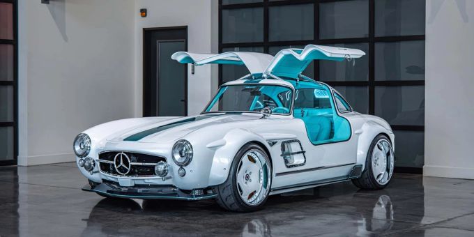 mercedes 300 sl trifft tesla model 3: schrille technik-zeitreise