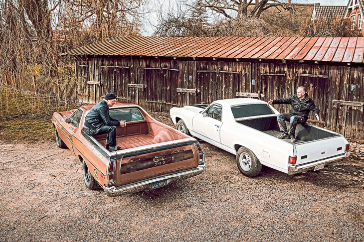 ford ranchero gt (1972), chevy el camino ss (1971): test