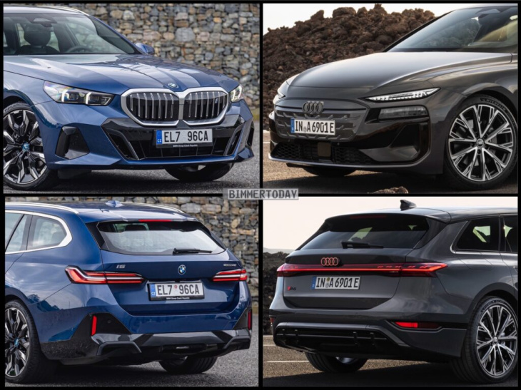 bild-vergleich: audi a6 avant e-tron 2024 trifft bmw i5 touring