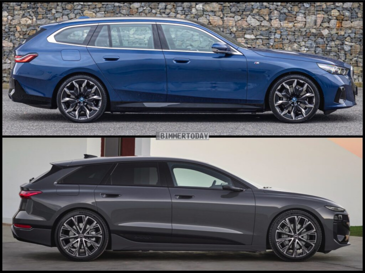 bild-vergleich: audi a6 avant e-tron 2024 trifft bmw i5 touring