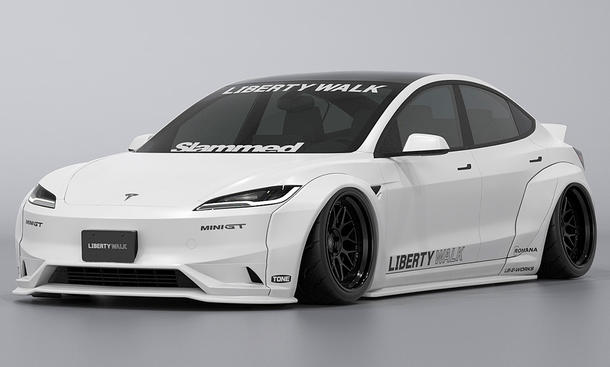 tuning, newsletter, news, mittelklasse, elektroautos, allradantrieb, tesla, tesla model 3, tesla model 3: deftiger breitbau von liberty walk