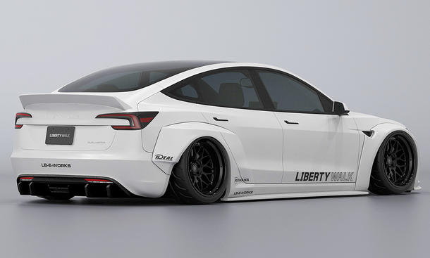 tuning, newsletter, news, mittelklasse, elektroautos, allradantrieb, tesla, tesla model 3, tesla model 3: deftiger breitbau von liberty walk