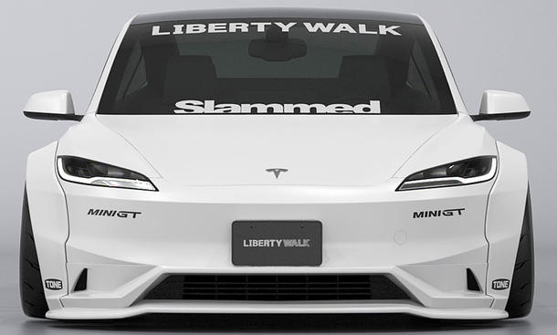 tuning, newsletter, news, mittelklasse, elektroautos, allradantrieb, tesla, tesla model 3, tesla model 3: deftiger breitbau von liberty walk