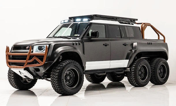 verbrenner, tuning, pick-up, newsletter, geländewagen, allradantrieb, achtzylinder-motor, land rover, land rover defender, apocalypse world ender 6x6: irrwitziges defender-tuning