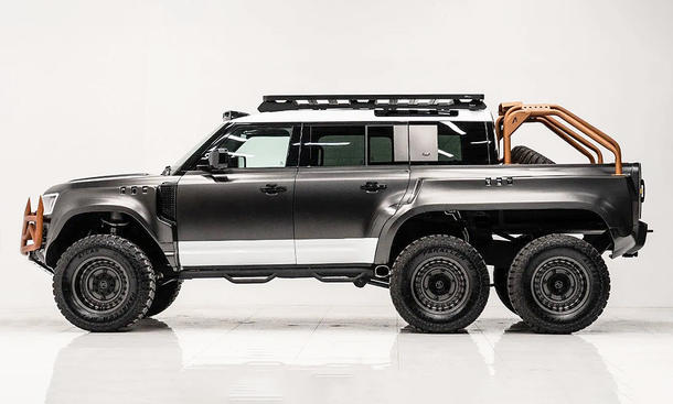 verbrenner, tuning, pick-up, newsletter, geländewagen, allradantrieb, achtzylinder-motor, land rover, land rover defender, apocalypse world ender 6x6: irrwitziges defender-tuning