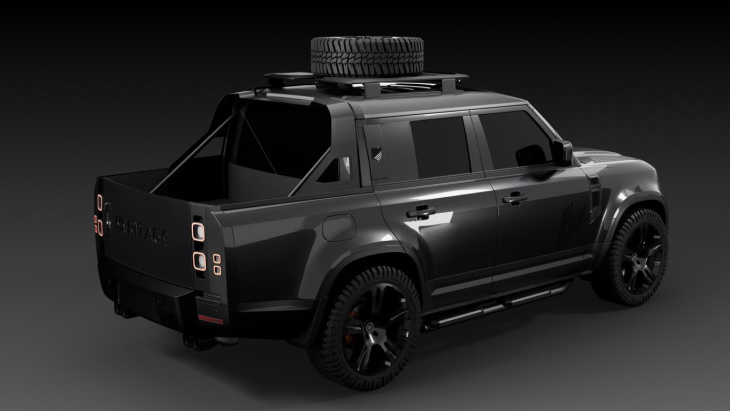 heritage customs land rover defender 130 pickup all blacks edition