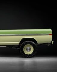 velocity restomod 1972 ford f-250 pickup in cactus green